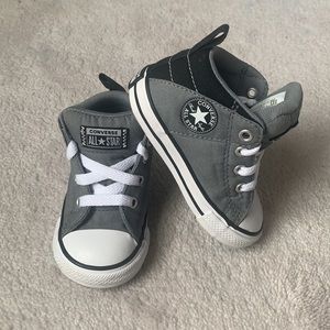 Grey and black toddler converse